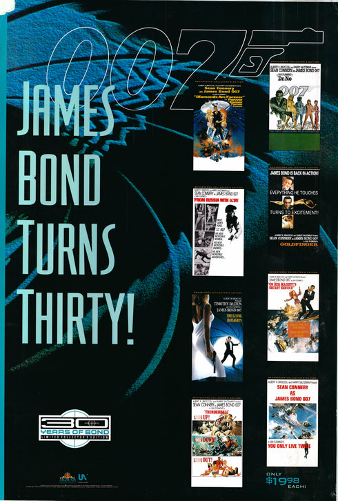 james bond turns 30 1992 30th anniversary poster one sheet poster rolled