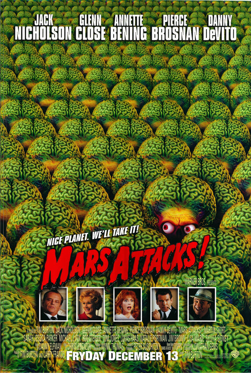 mars attack 1996 advance one sheet poster rolled