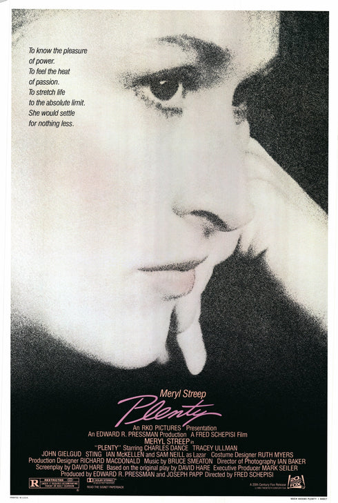 plenty 1985 one sheet poster rolled