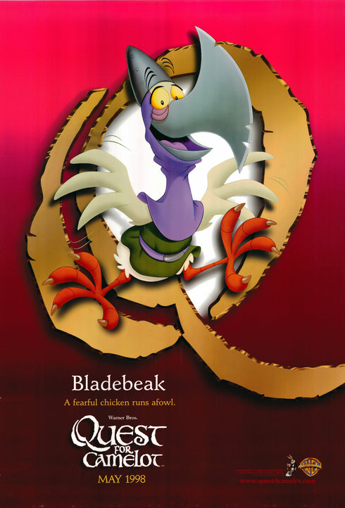 quest for camelot 1998 advance one sheet poster rolled