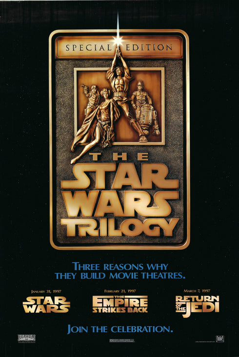 star wars trilogy 1996R version a advance one sheet poster rolled (special edition)