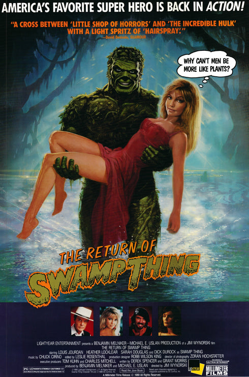 swamp thing 1989 one sheet poster rolled