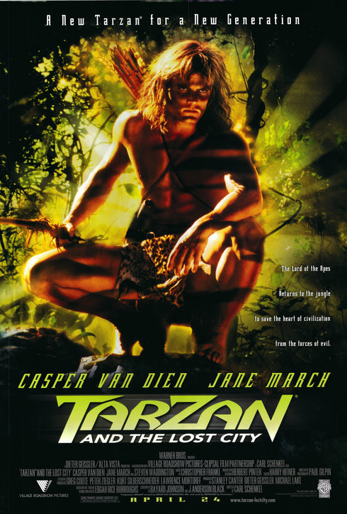 tarzan and the lost city 1998 advance one sheet poster rolled double sided