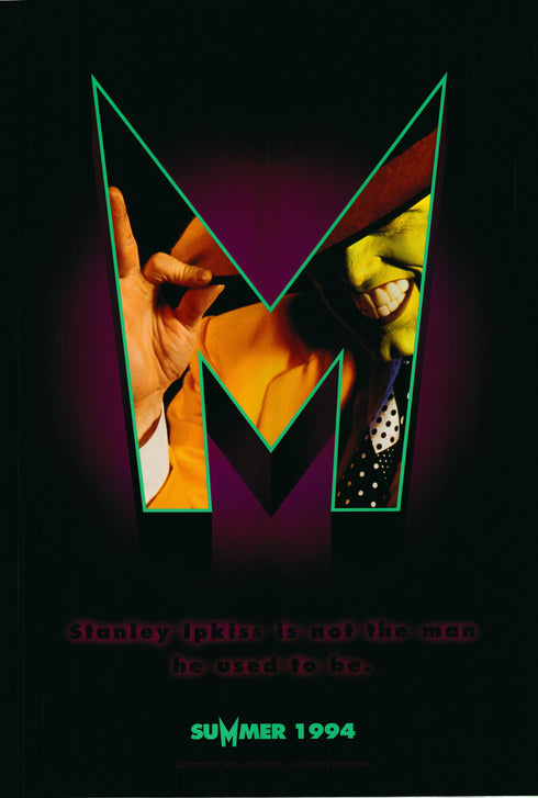 the mask 1994 advance one sheet poster rolled double sided