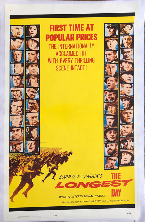 The Longest Day (1962), rolled one sheet movie poster, linen backed