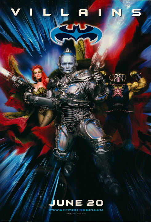 batman and robin villains 1997 advance sheet poster rolled