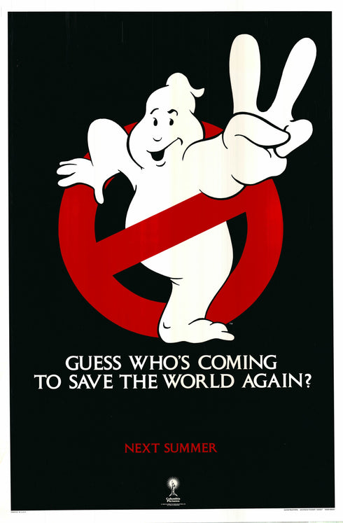 ghostbusters 2 (ghost logo) 1989 advance sheet poster rolled