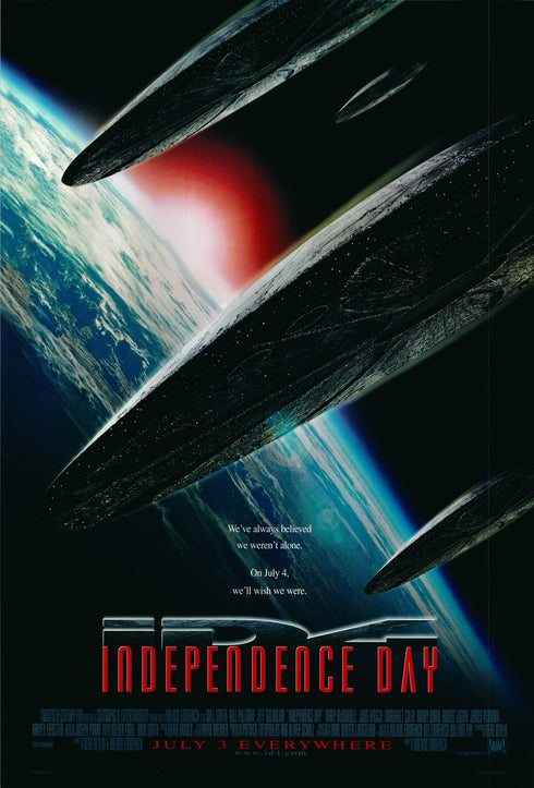 independence day (space view) 1996 advance sheet poster rolled