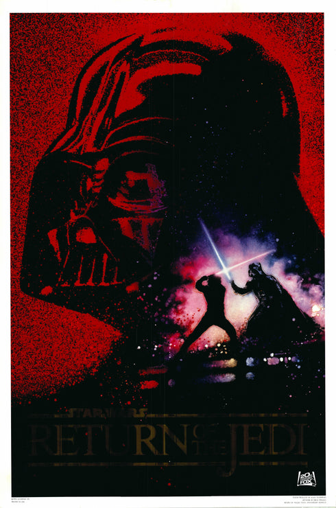 return of the jedi (red/black darth vader) 1993 10th anniversary one sheet poster rolled