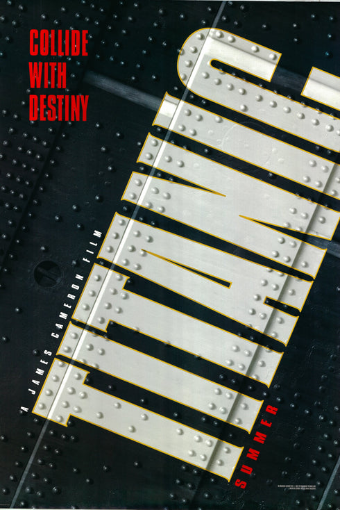 the titanic (giant "titanic" text) 1997 advance sheet poster rolled