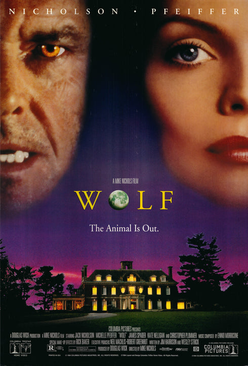 wolf (two faces with lit up house) 1993 one sheet poster rolled double sided