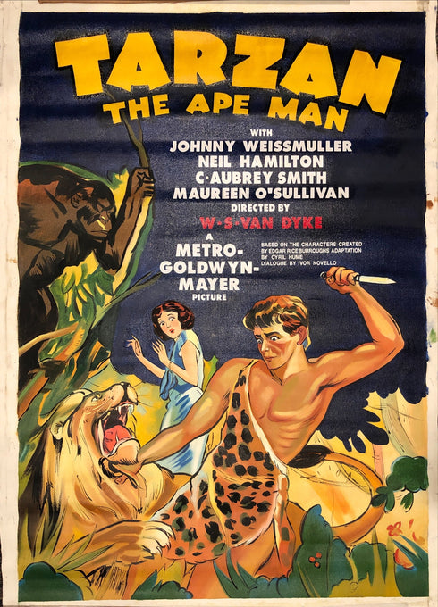 tarzan the ape man 1932 original oil on canvas