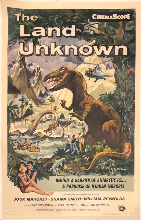 The Land Unknown 1957 one sheet poster linen