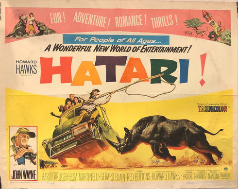 hatari 1962 display sheet, rolled