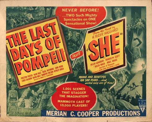 the last days of pompeii + she 1948R double feature display sheet B