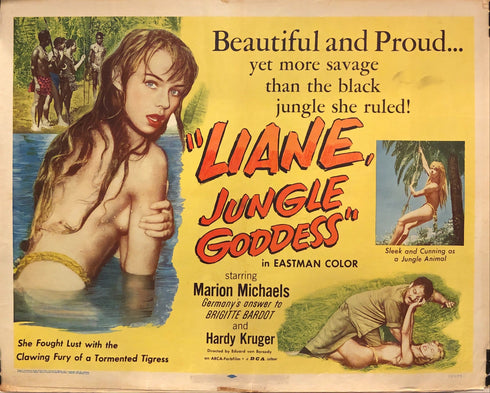 liane, jungle goddess 1958 display sheet