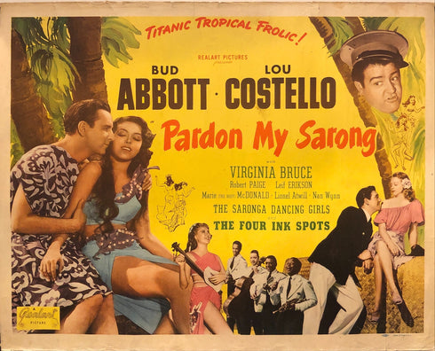 abbott & costello: pardon my sarong 1948R display sheet