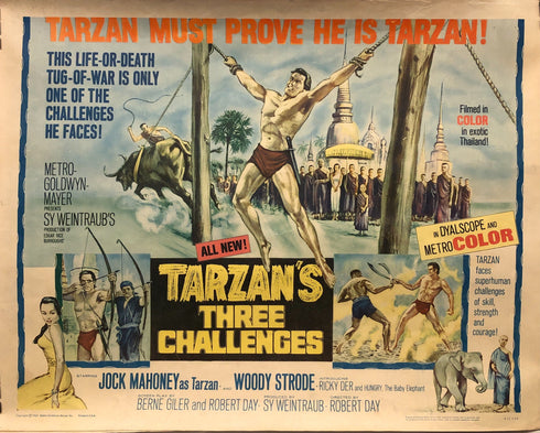 tarzan's three challenges 1963 display sheet, rolled