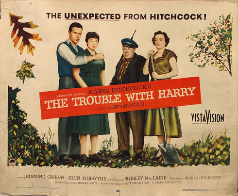 trouble with harry 1955 display sheet