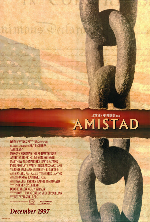 amistad 1997 advance one sheet poster rolled double sided