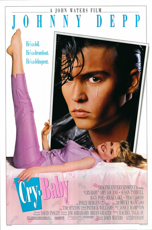 cry baby 1990 one sheet poster rolled double sided