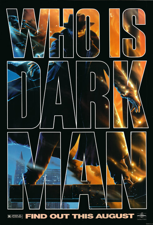 darkman 1990 version b one sheet poster rolled double sided