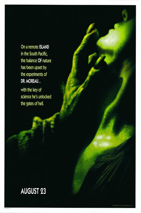 island of mr. moreau 1996 advance one sheet poster rolled