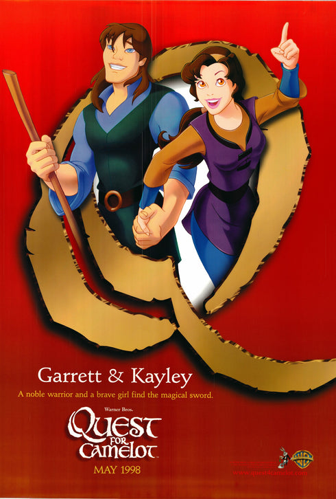 quest for camelot (red) 1998 character poster b - garrett and kayley