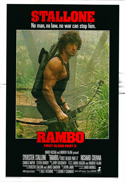 rambo 1985 version b one sheet poster rolled