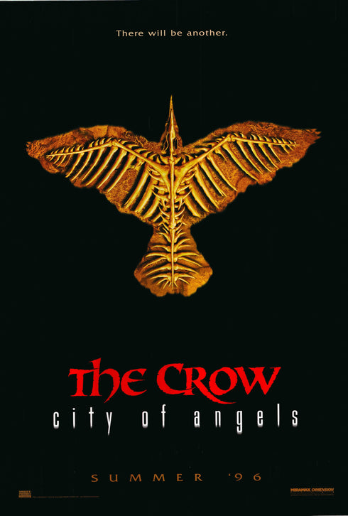 the crow 2: city of angels (crow skeleton) 1996 advance one sheet poster rolled