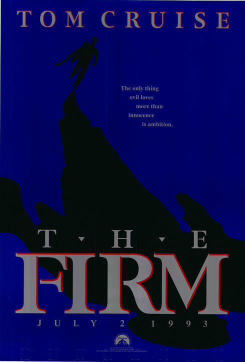 the firm (blue) 1993 advance one sheet poster rolled double sided