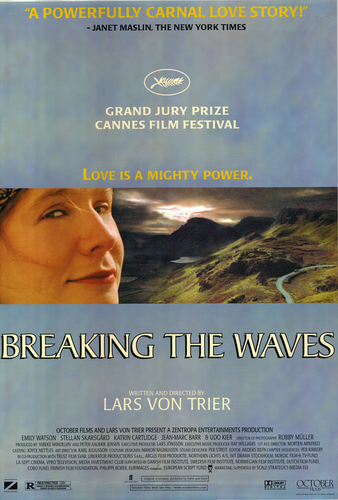 breaking the waves 1996 one sheet poster rolled