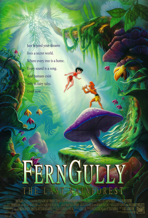 ferngully (mushroom) 1992 style b one sheet poster rolled double sided