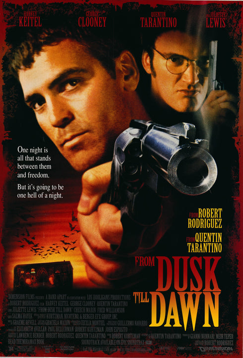from dusk till dawn (gun) 1996 one sheet poster rolled