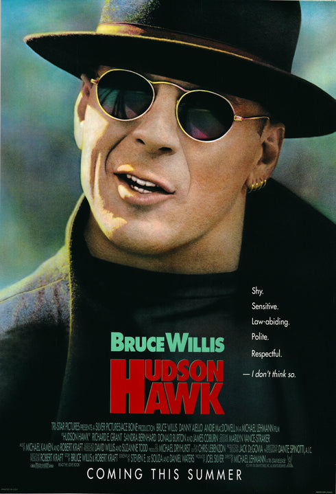 hudson hawk 1991 advance one sheet poster rolled