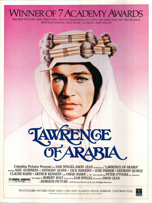 lawrence of arabia 1983R video one sheet poster rolled