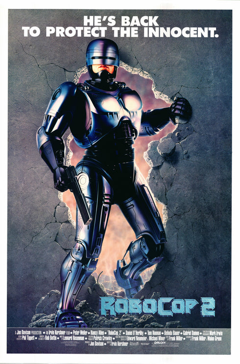 robocop 2 (burst through wall) 1990 one sheet poster rolled