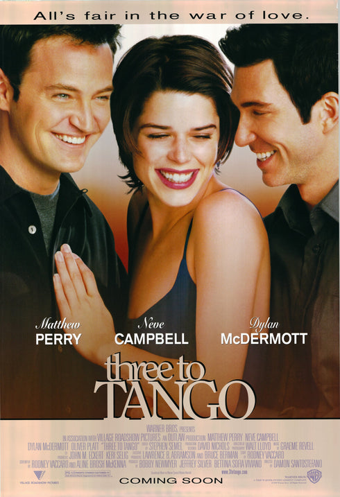 three to tango 1999 advance one sheet poster rolled