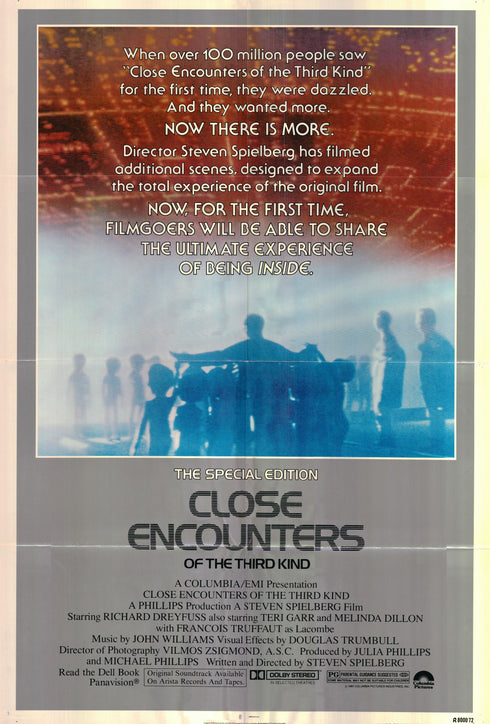 close encounters 1980R folded one sheet poster rolled