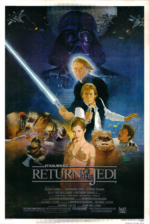 return of the jedi 1983 version b one sheet poster rolled cardstock