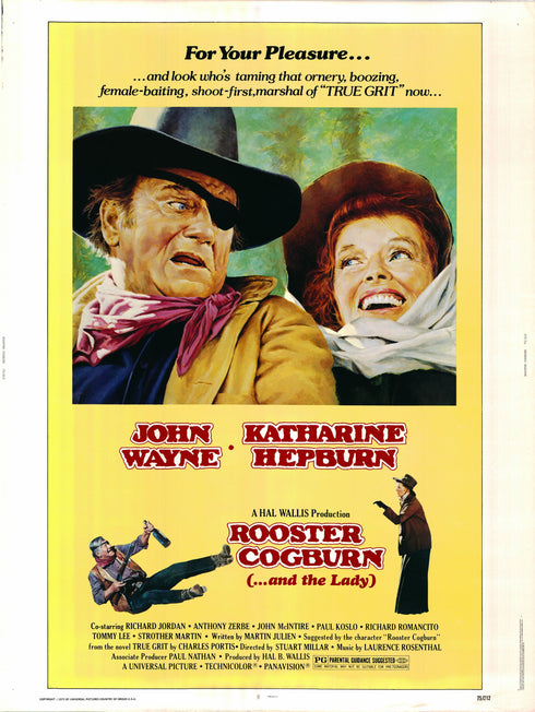 Rooster Cogburn (1975) <br> one-sheet movie poster, rolled, on cardstock