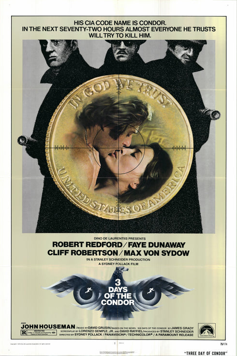 3 days of the condor 1975 one sheet poster folded