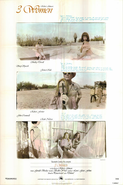 3 women 1976 one sheet poster folded