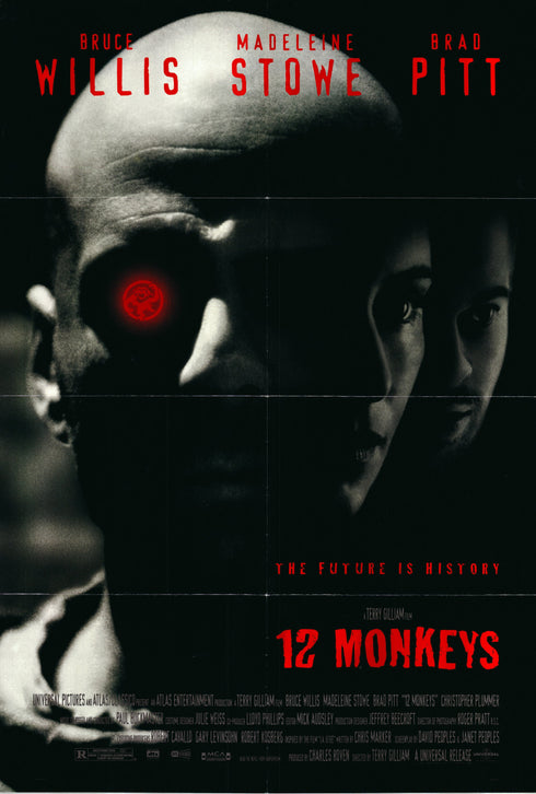 12 monkeys 1995 one sheet poster folded