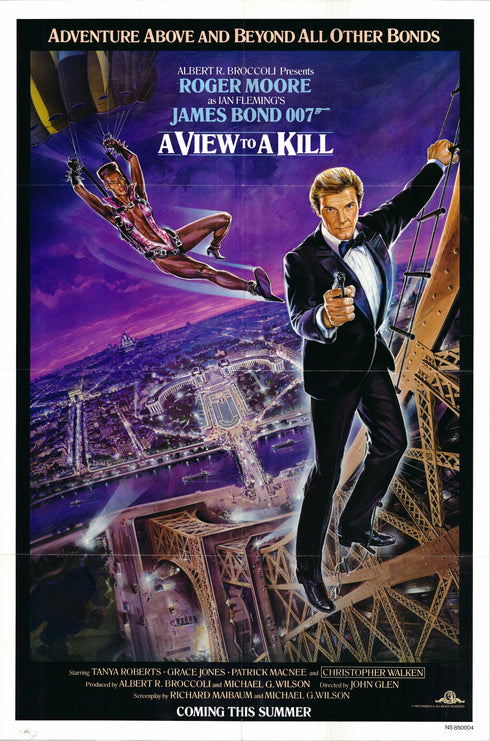 a view to a kill (purple) 1985 version a advance sheet poster folded
