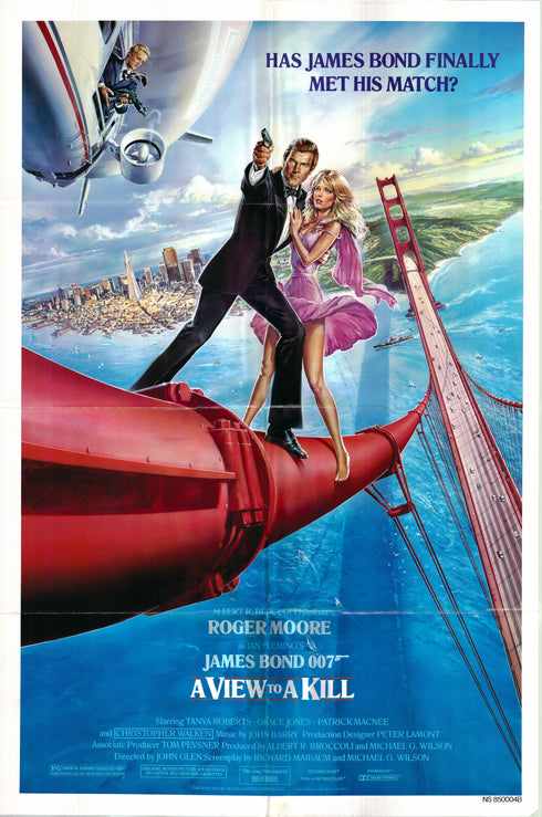 a view to a kill (blue) 1985 one sheet poster folded