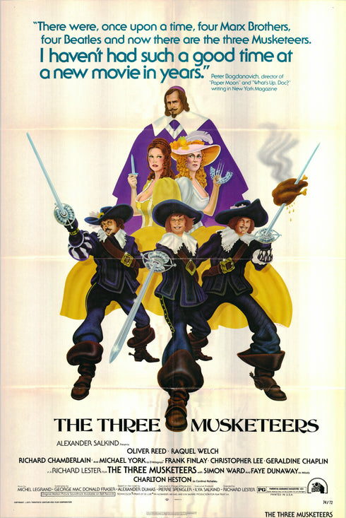 the three musketeers 1974 one sheet poster folded