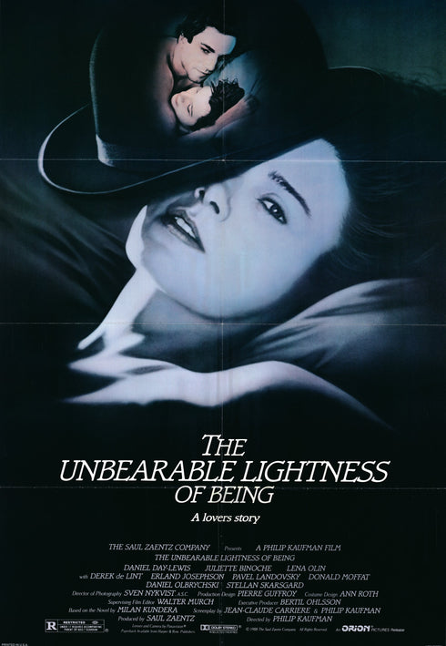 the unbearable lightness of being 1988 one sheet poster folded