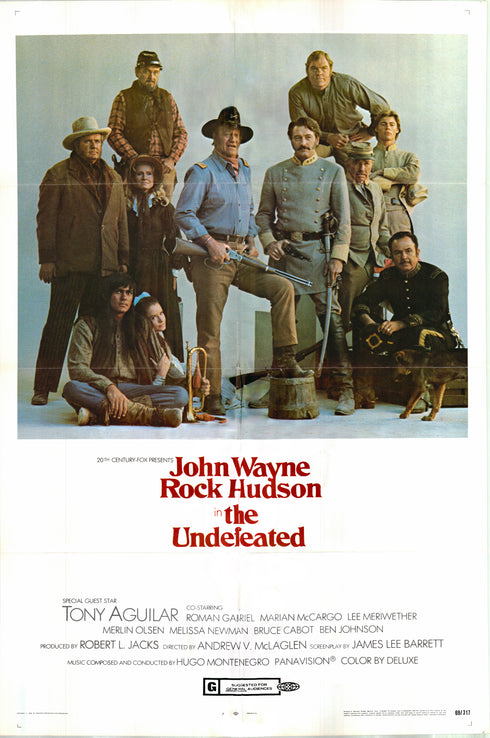 the undefeated 1969 black in middle due to shadow from folds when running through scanner; one sheet poster rolled