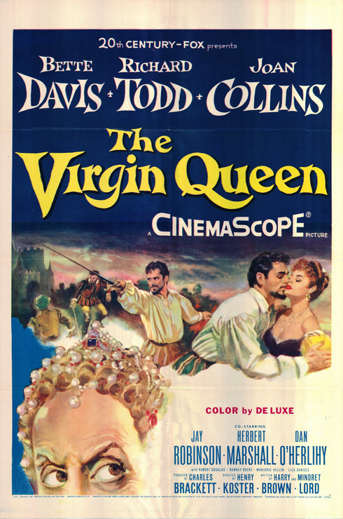 the virgin queen 1955 one sheet poster folded